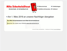 Tablet Screenshot of miltz-sicherheit.de